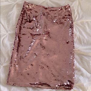Topshop pink sequin pencil skirt